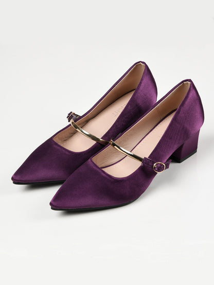 Limelight - Shiny Block Heels - Purple