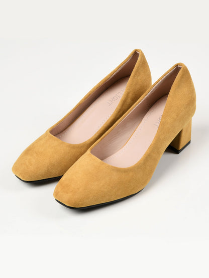 Limelight - Suede Block Heels - Yellow