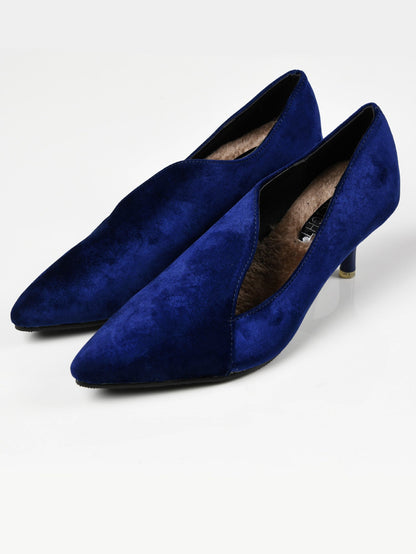 Limelight - Pointed Velvet Heels - Blue