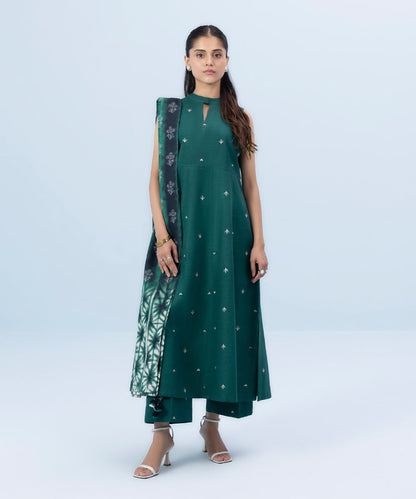 Sapphire - 3 Piece - Embroidered Cambric Suit