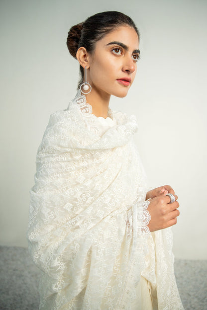 Baroque - EMBROIDERED CHIFFON DUPATTA-04