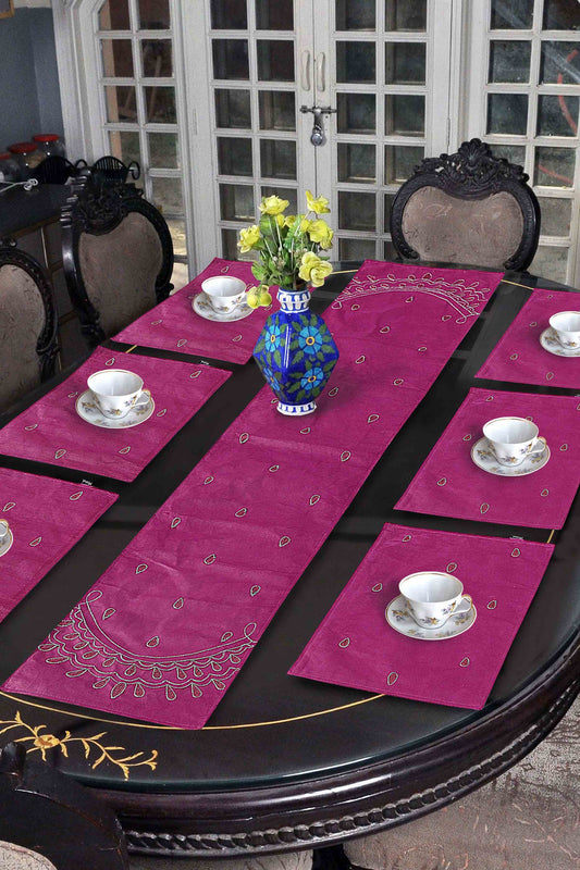 Nishat Linen - Dreams in Flight Embroidered Table Runner Set - 5 Piece