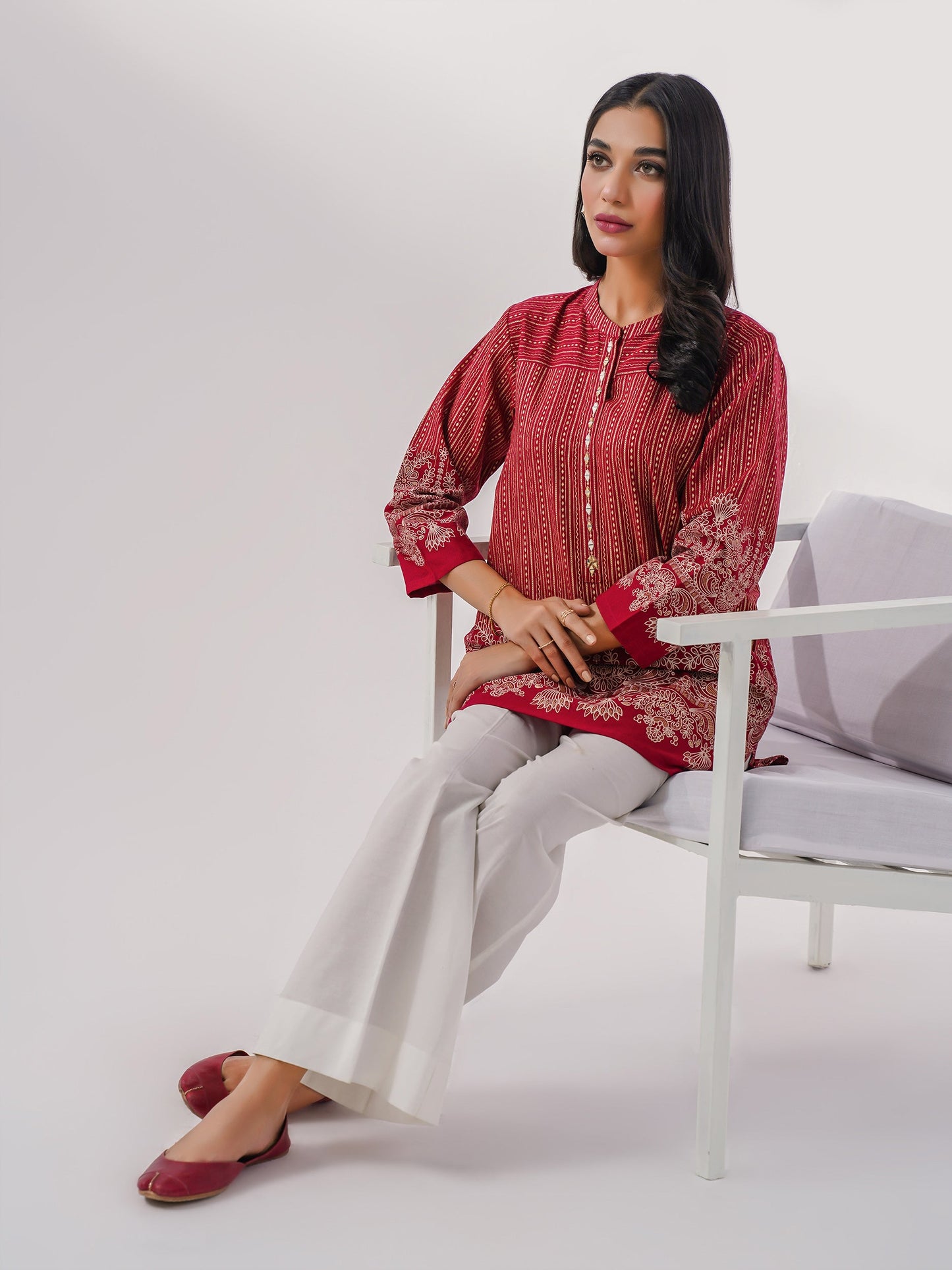 Limelight - Khaddar Kurti-Paste Print(Pret)