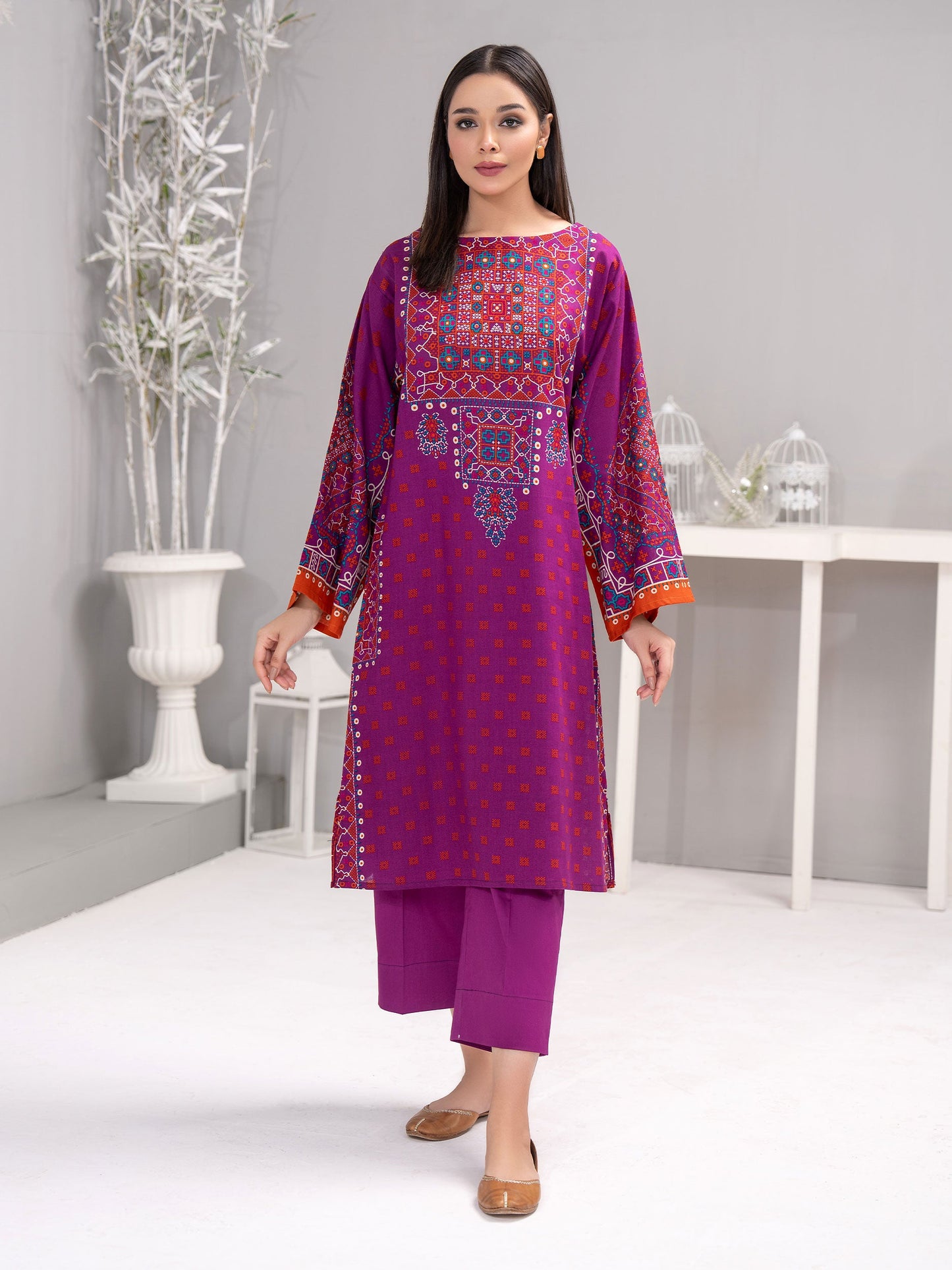 2 Piece Khaddar Suit-Printed(Unstitched)