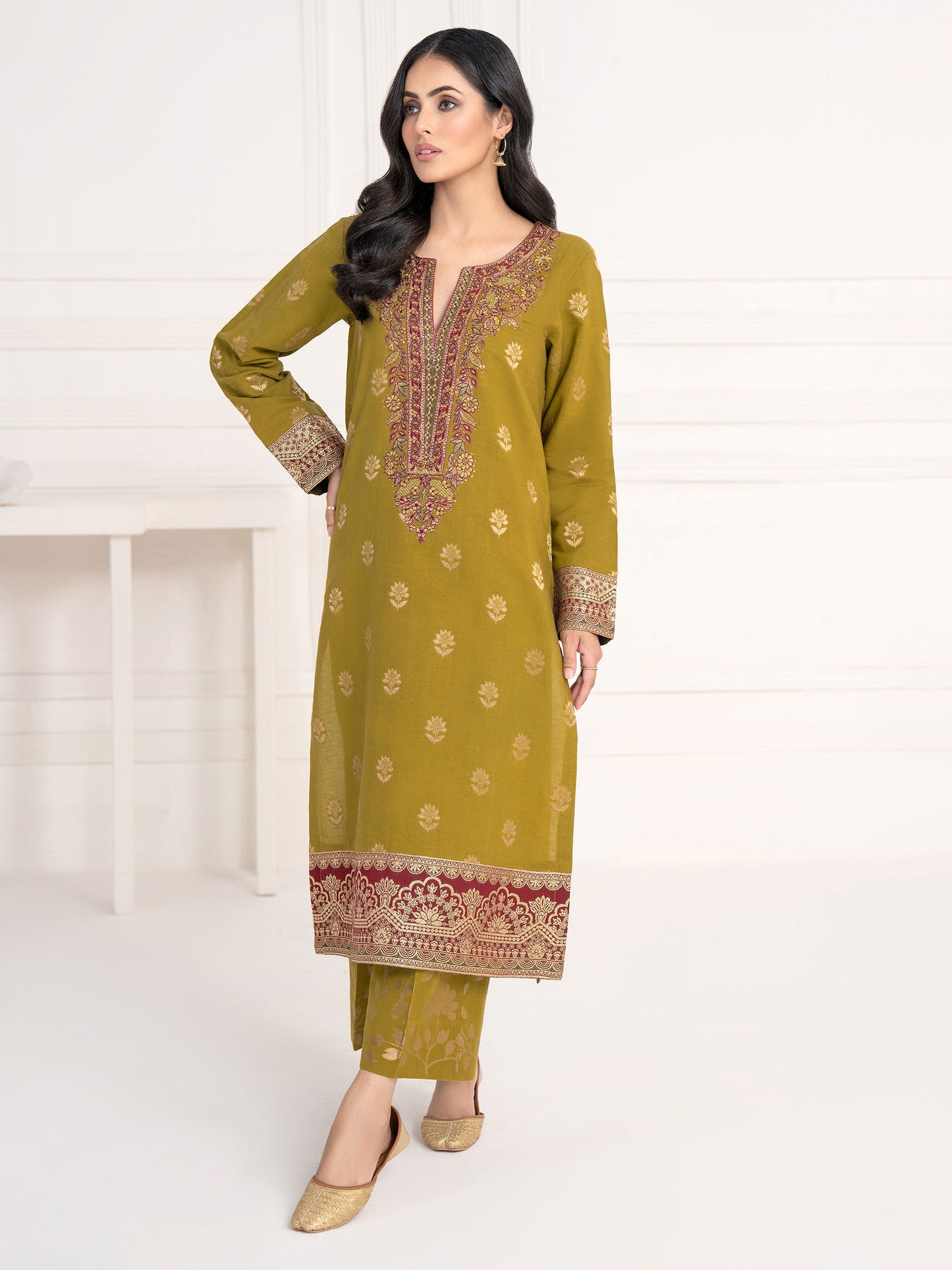 2 Piece Jacquard Suit-Embroidered(Unstitched)