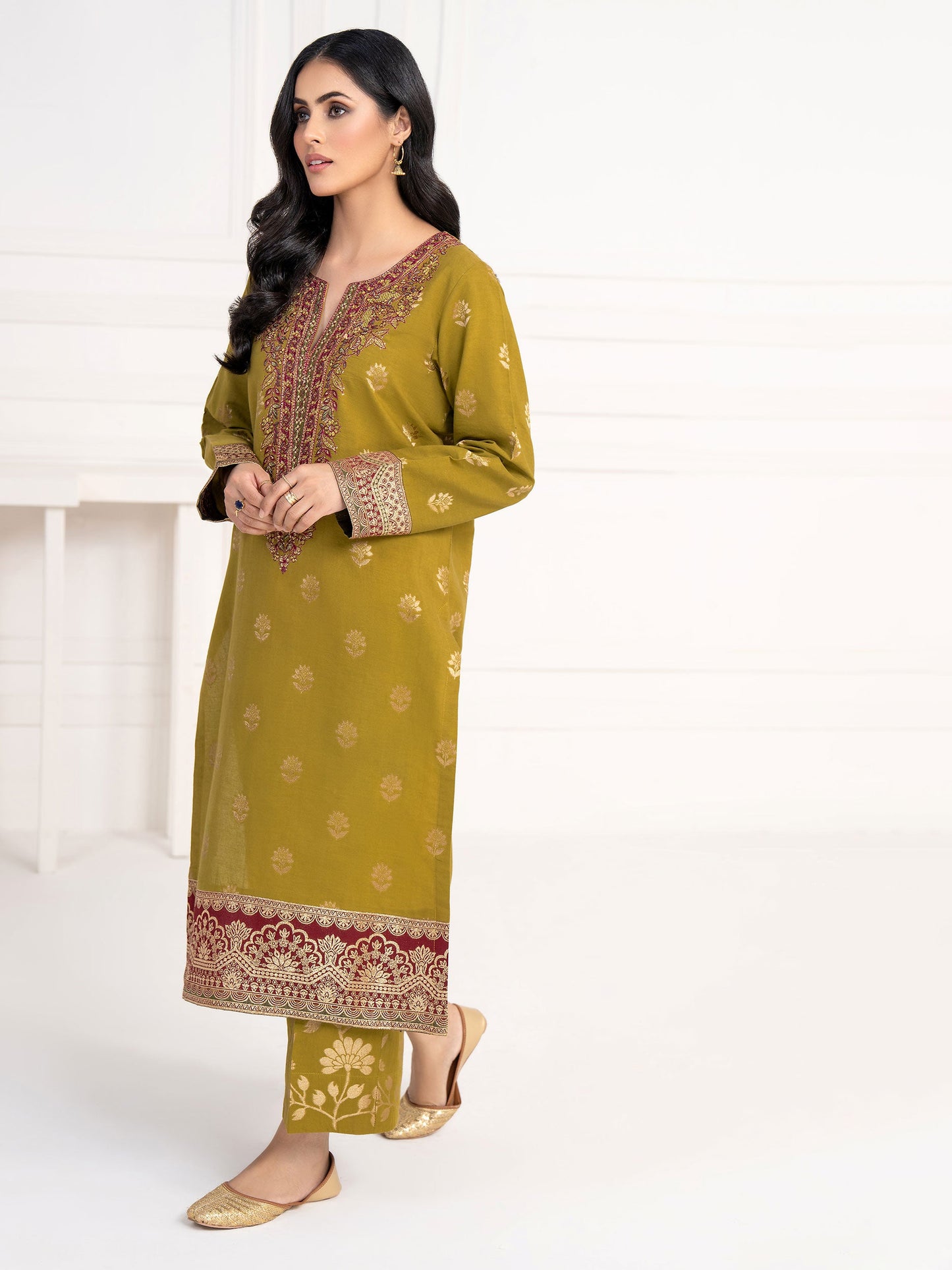 2 Piece Jacquard Suit-Embroidered(Unstitched)