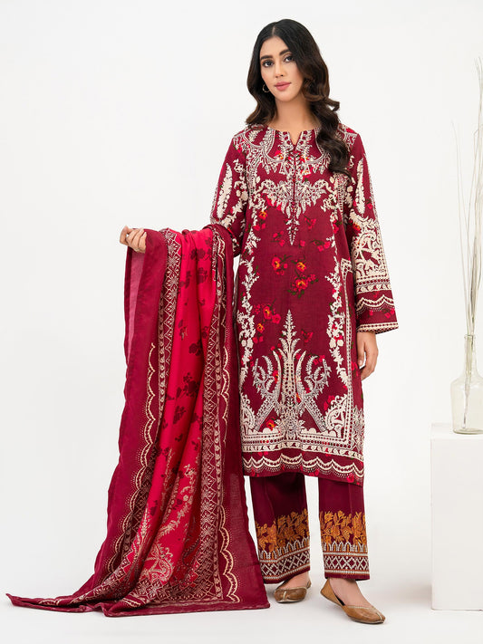 3 Piece Khaddar Suit-Embroidered (Pret)