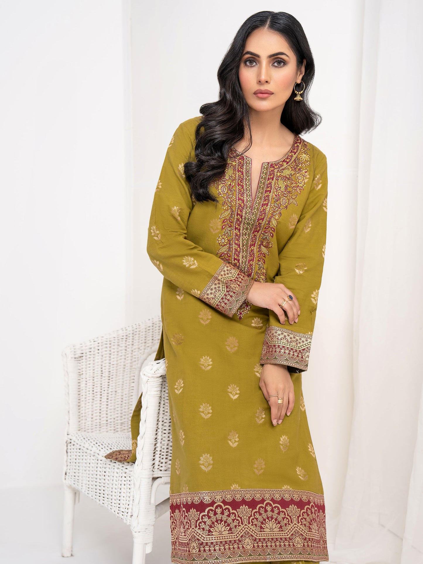 2 Piece Jacquard Suit-Embroidered(Unstitched)