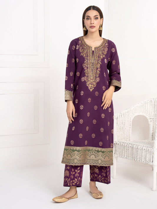 2 Piece Jacquard Suit-Embroidered(Unstitched)