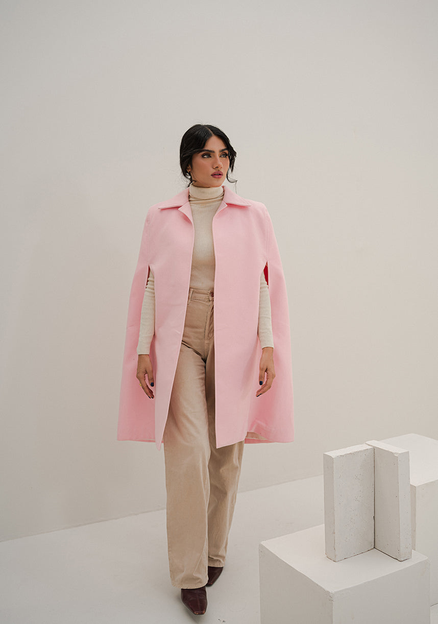 Chaos - Fixation - Cameo Pink Wool Cape