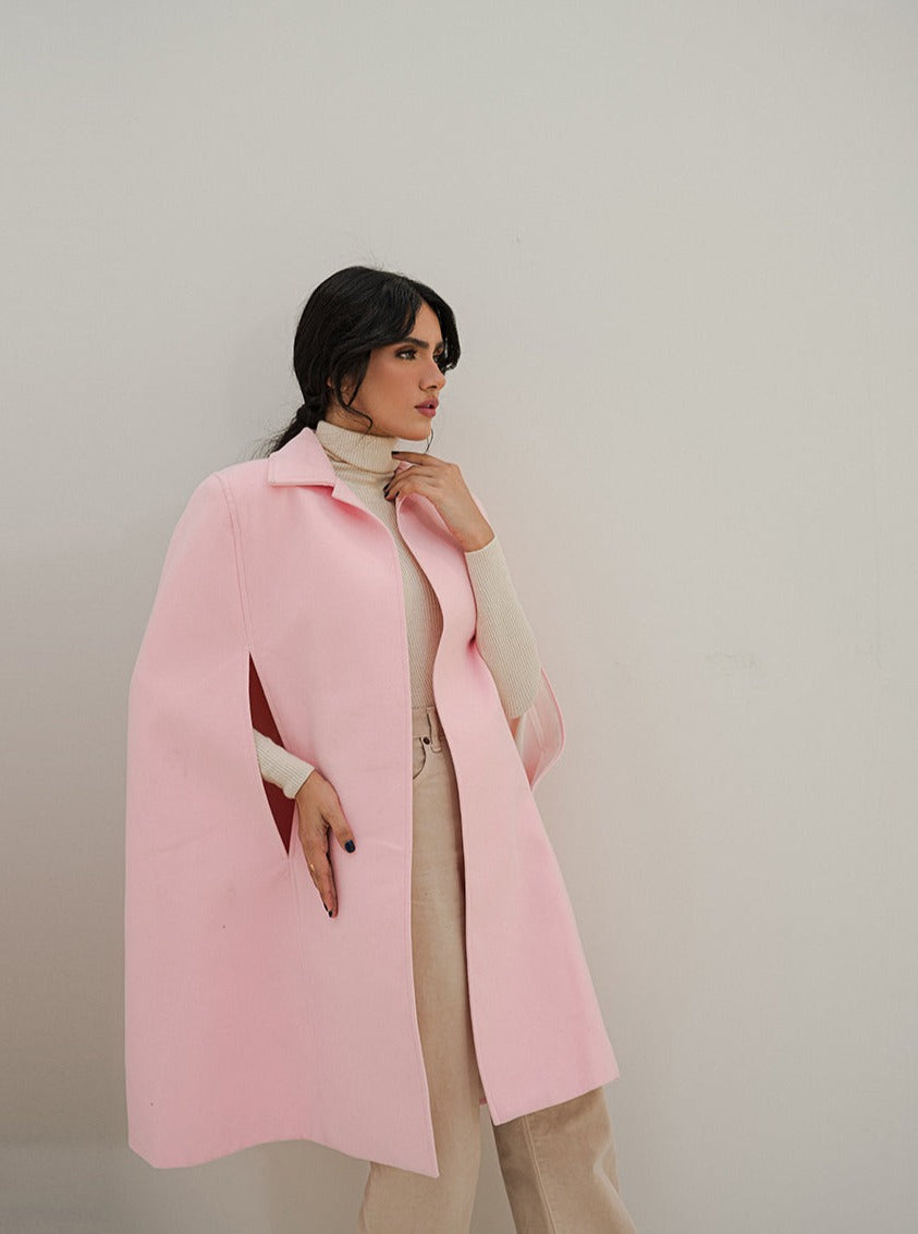 Chaos - Fixation - Cameo Pink Wool Cape