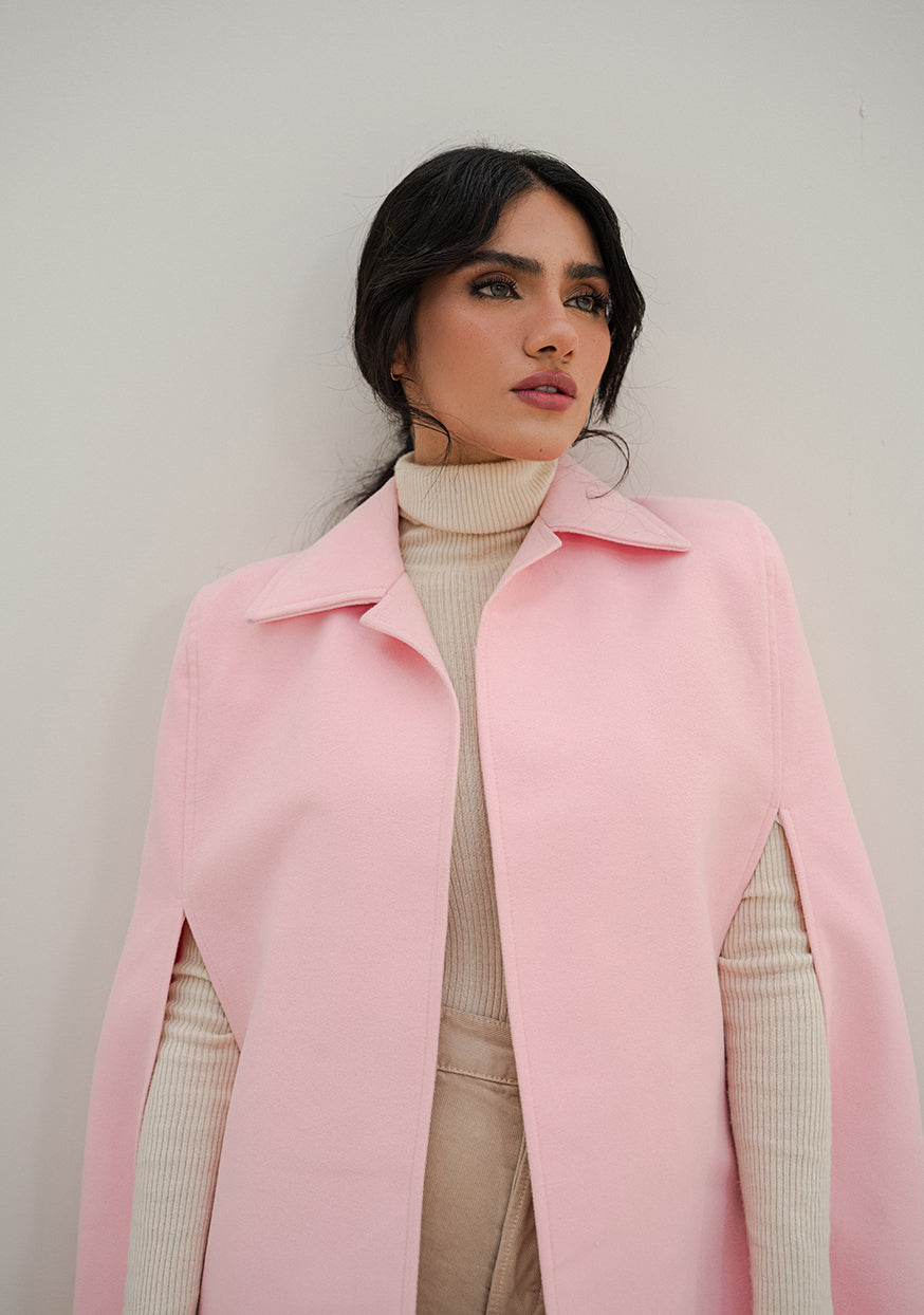 Chaos - Fixation - Cameo Pink Wool Cape