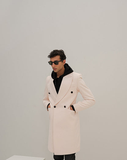 Chaos - Turmoil - White Mens Overcoat Winter