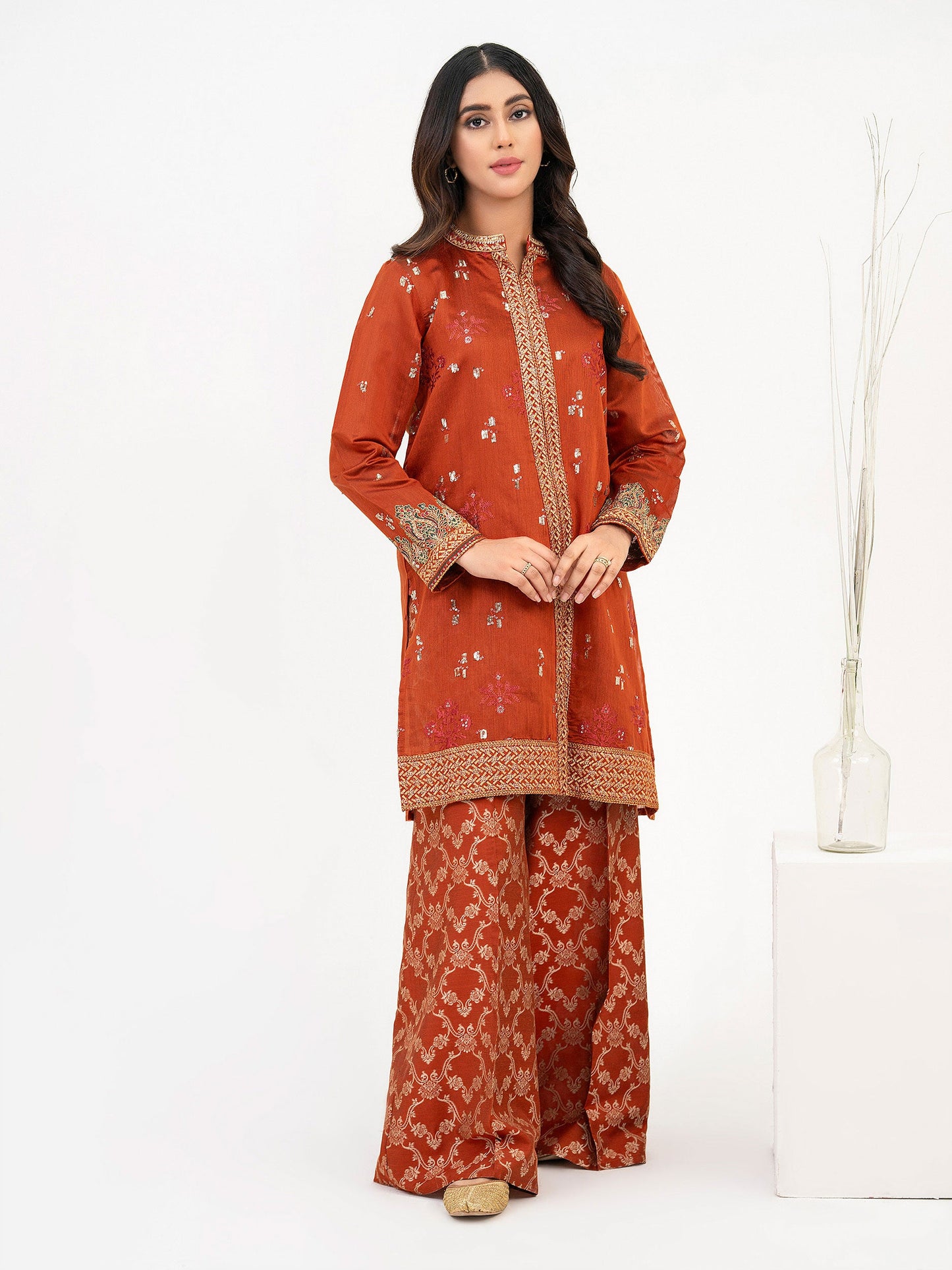 2 Piece Net Suit-Embroidered (Pret)