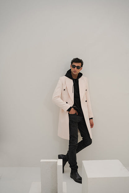 Chaos - Turmoil - White Mens Overcoat Winter