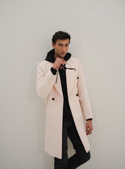 Chaos - Turmoil - White Mens Overcoat Winter