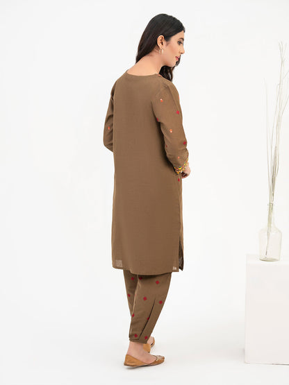 2 Piece Khaddar Suit-Embroidered(Pret)