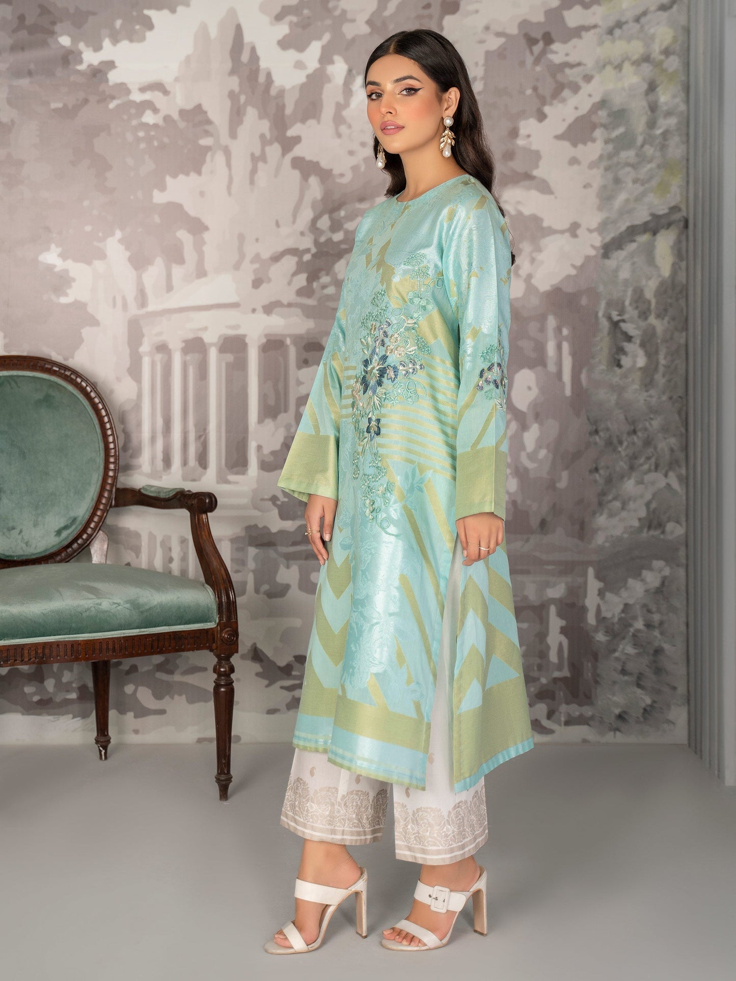 Limelight - 2 Piece Jacquard Suit-Embroidered (Unstitched)