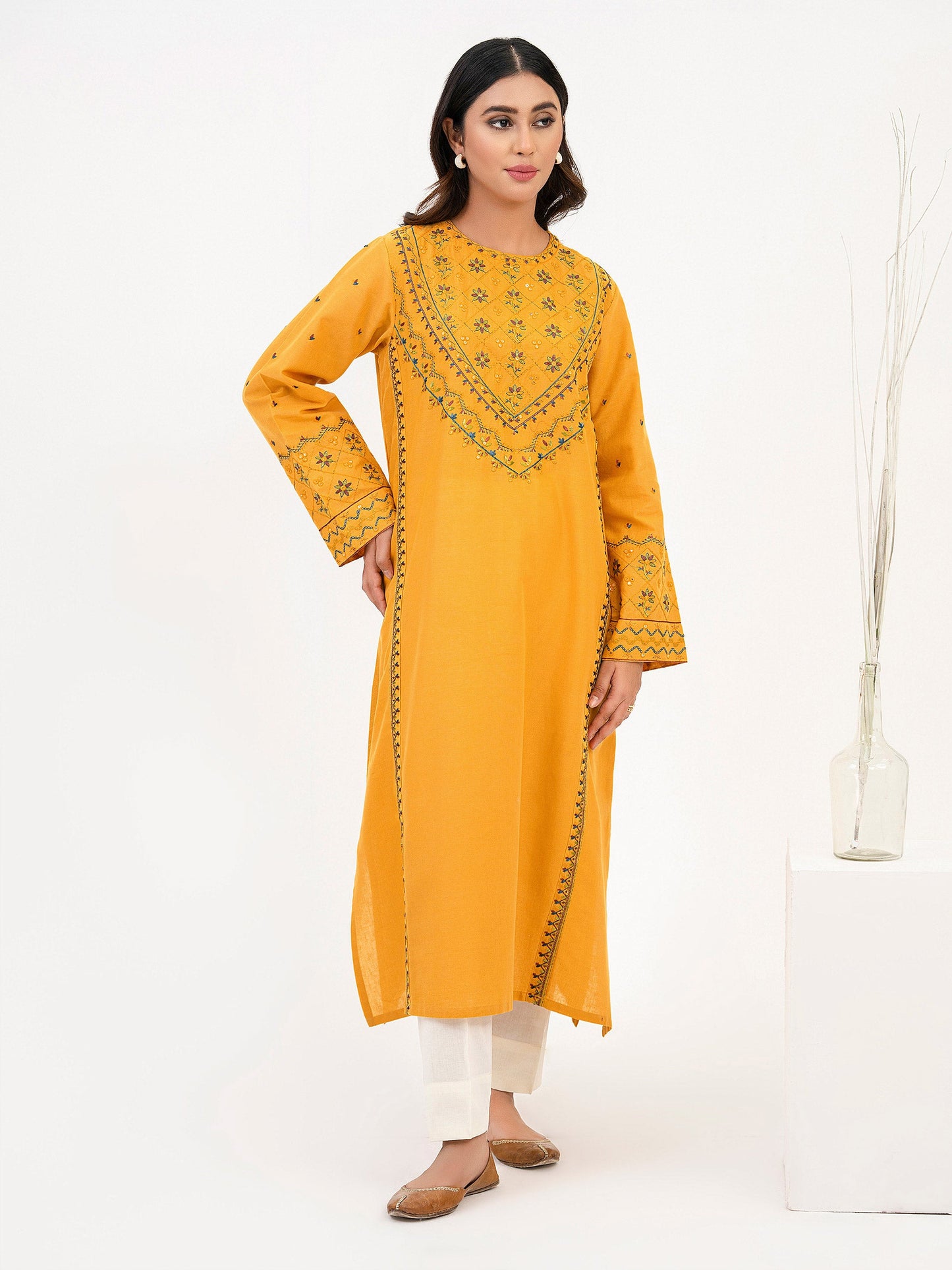 Khaddar Shirt-Embroidered(Pret)