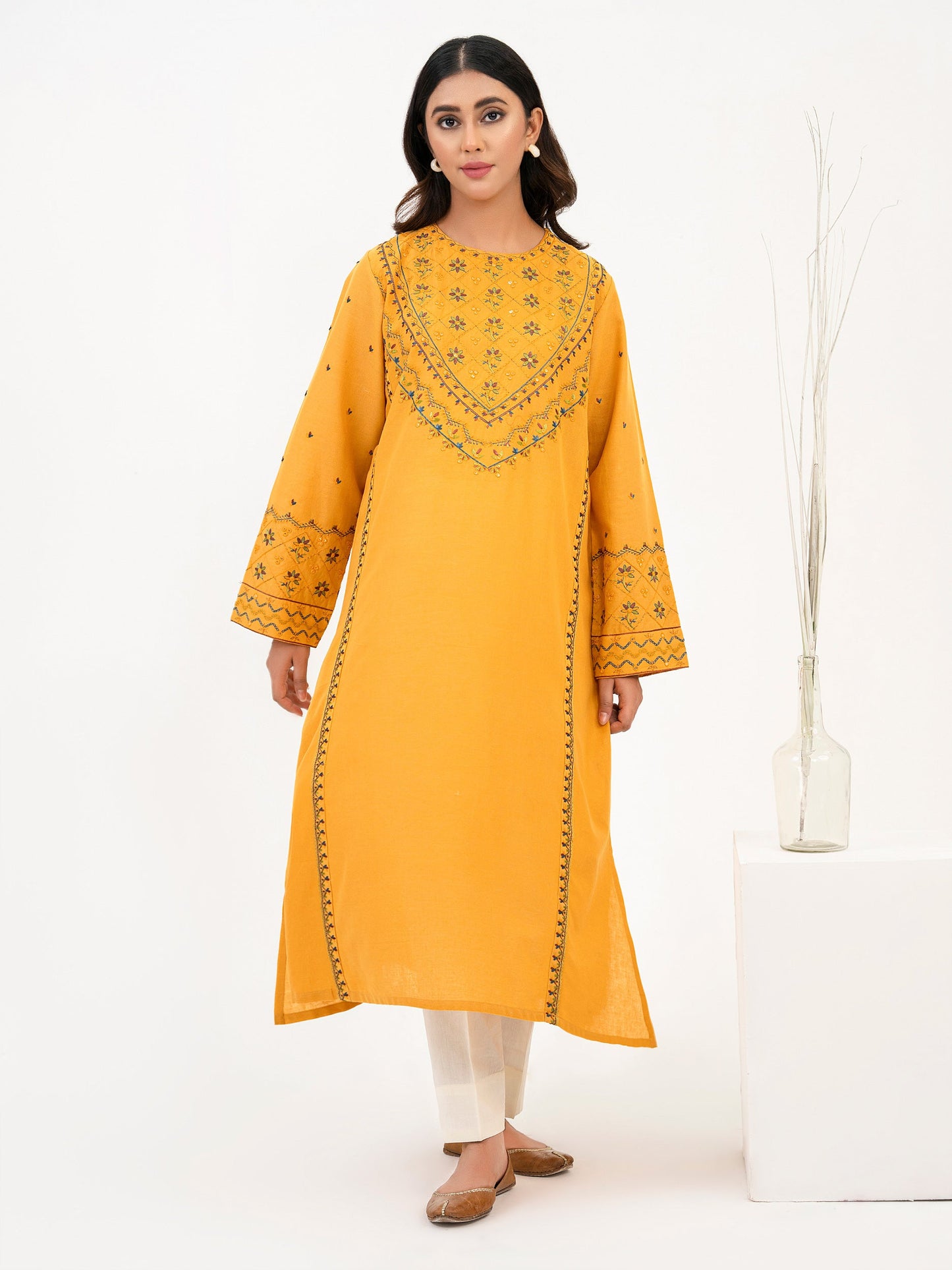 Khaddar Shirt-Embroidered(Pret)