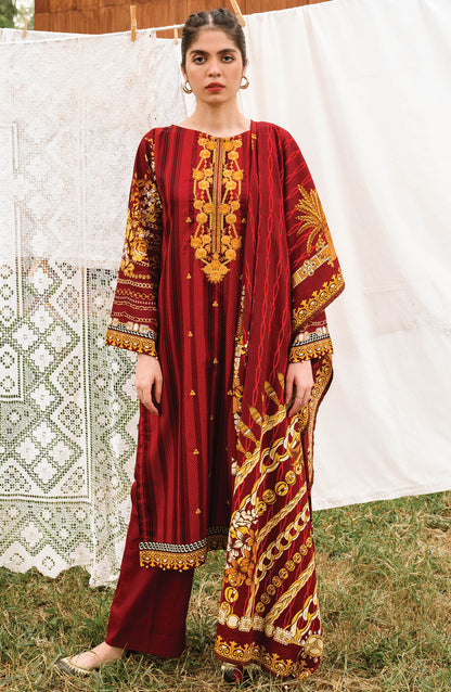 Orient - Unstitched 3 Piece Embroidered Textured Heavy Cotton Suit