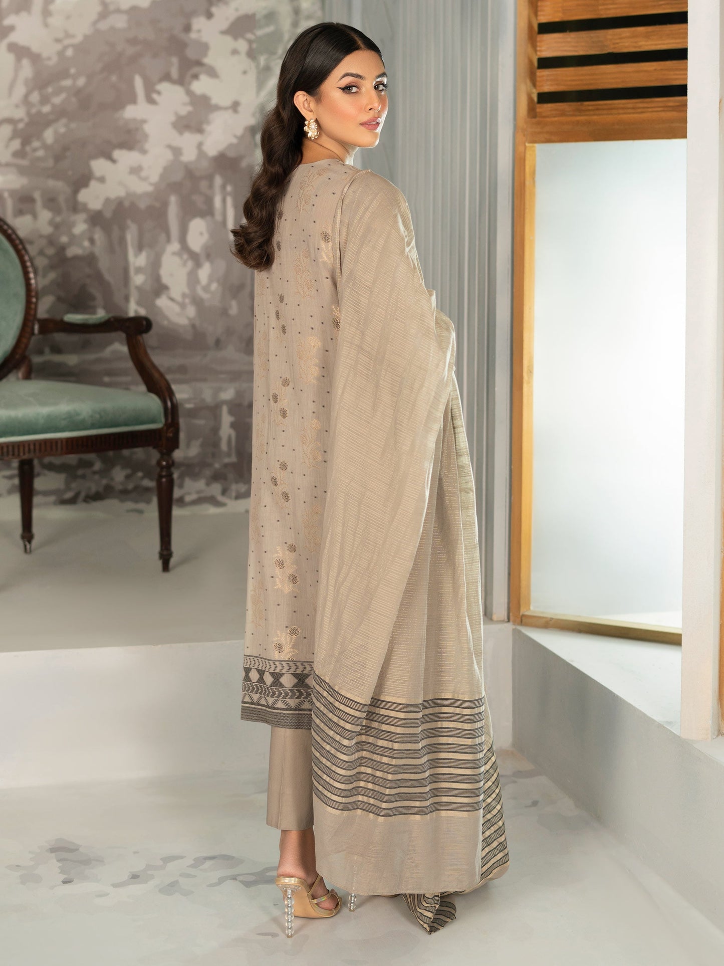 Limelight - 3 Piece Embroidered Jacquard Suit