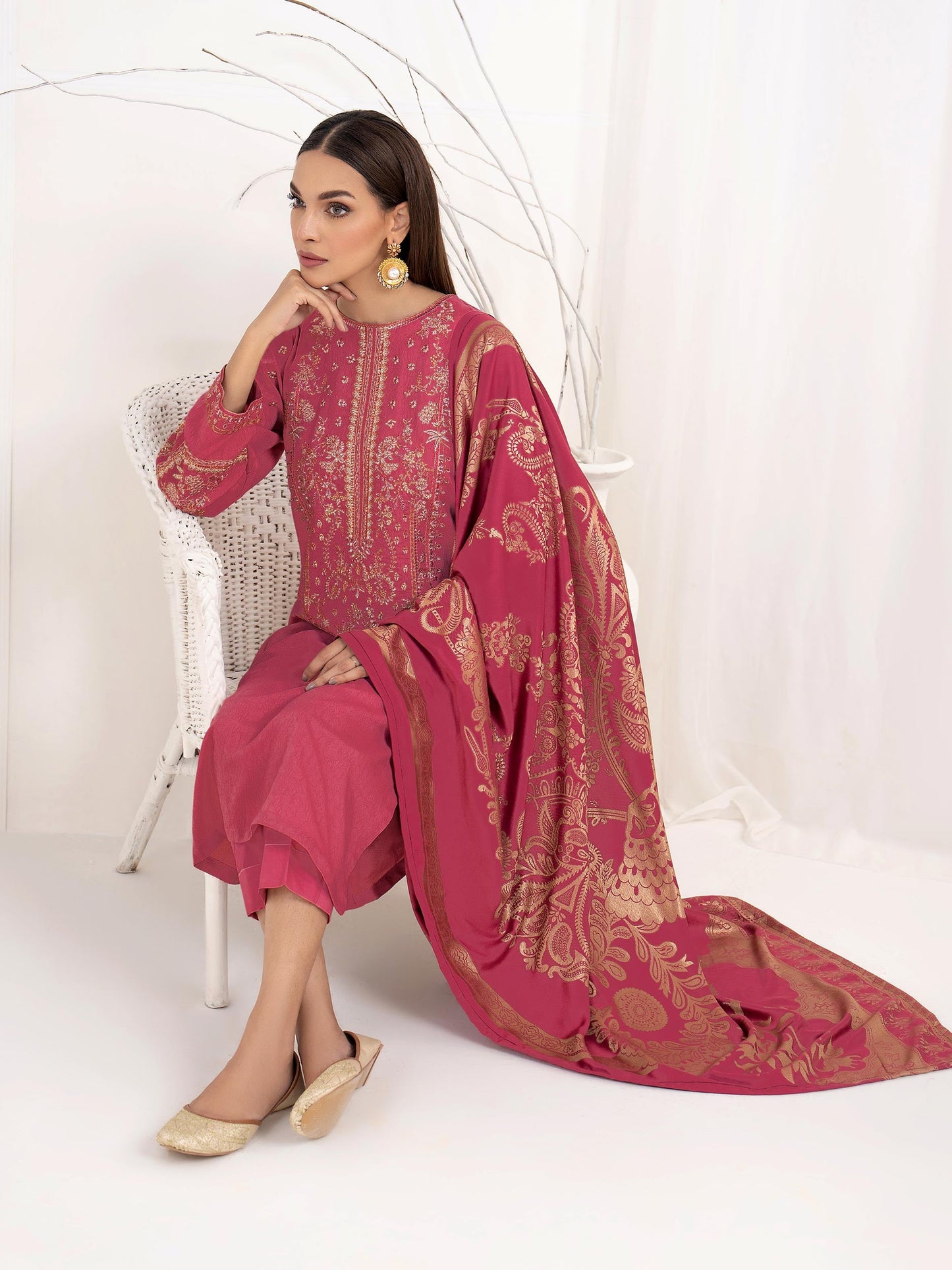 2 Piece Jacquard Suit-Embroidered(Unstitched)