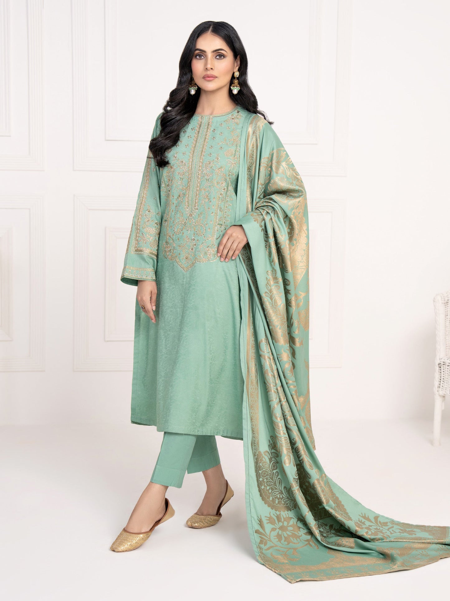 2 Piece Jacquard Suit-Embroidered(Unstitched)