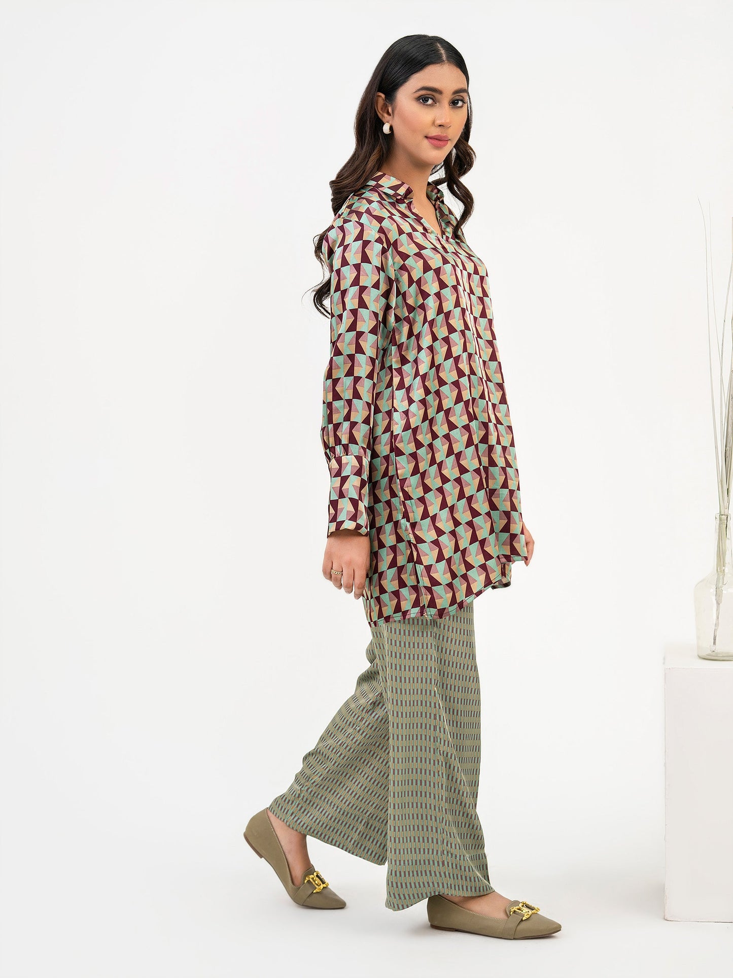 2 Piece Silk Suit-Printed (Pret)