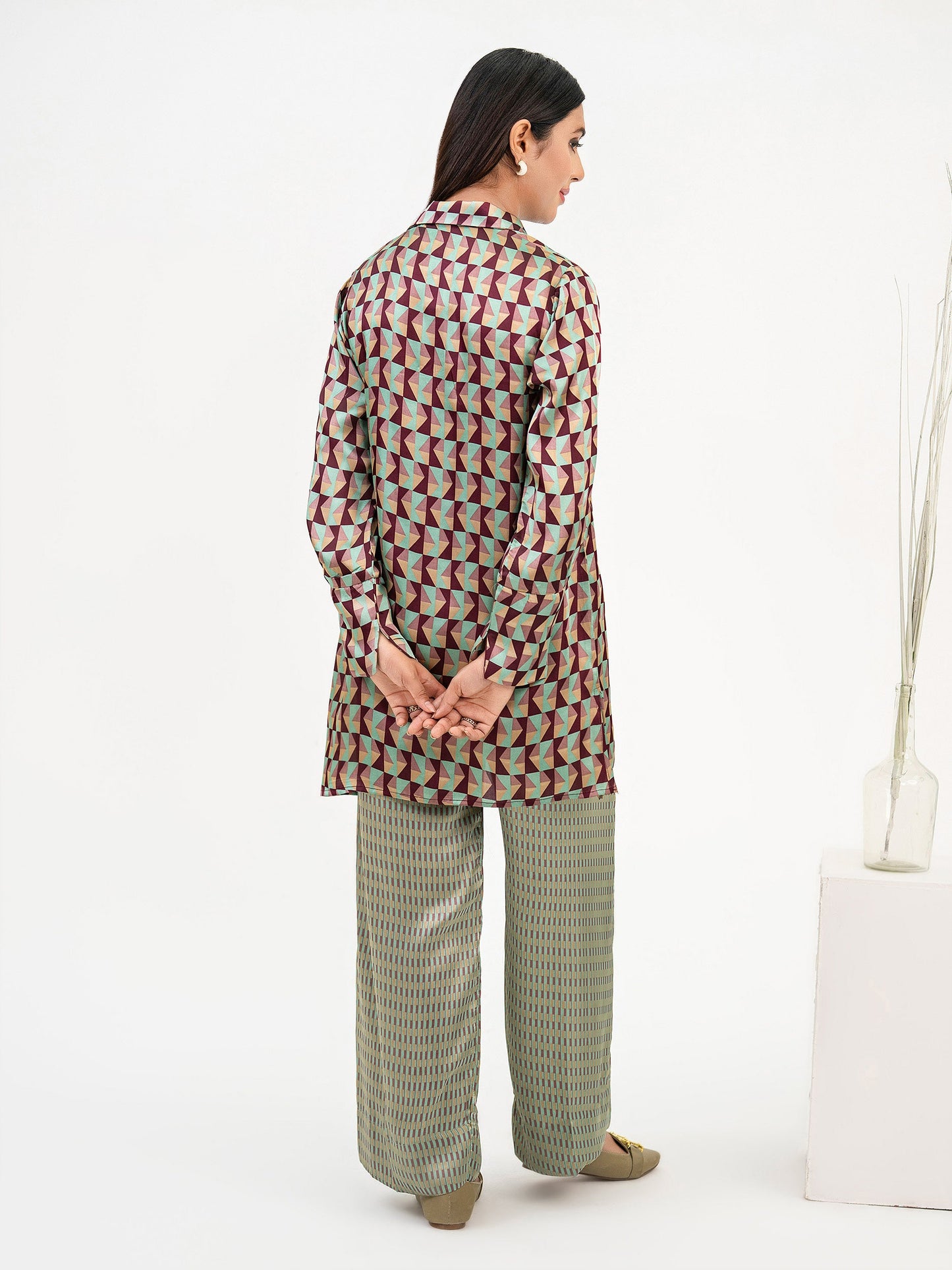 2 Piece Silk Suit-Printed (Pret)