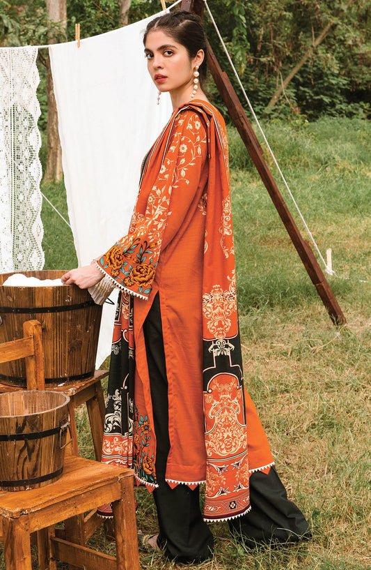 Orient - Unstitched 3 Piece Embroidered Khaddar Suit