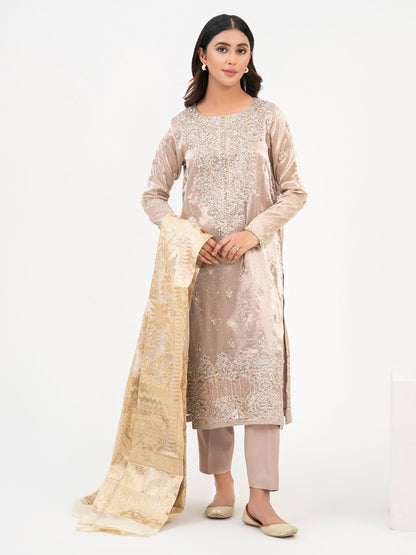 3 Piece Zari Suit-Embellished (Pret)