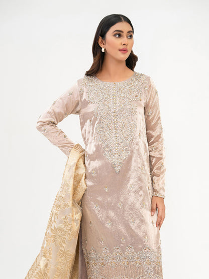 3 Piece Zari Suit-Embellished (Pret)