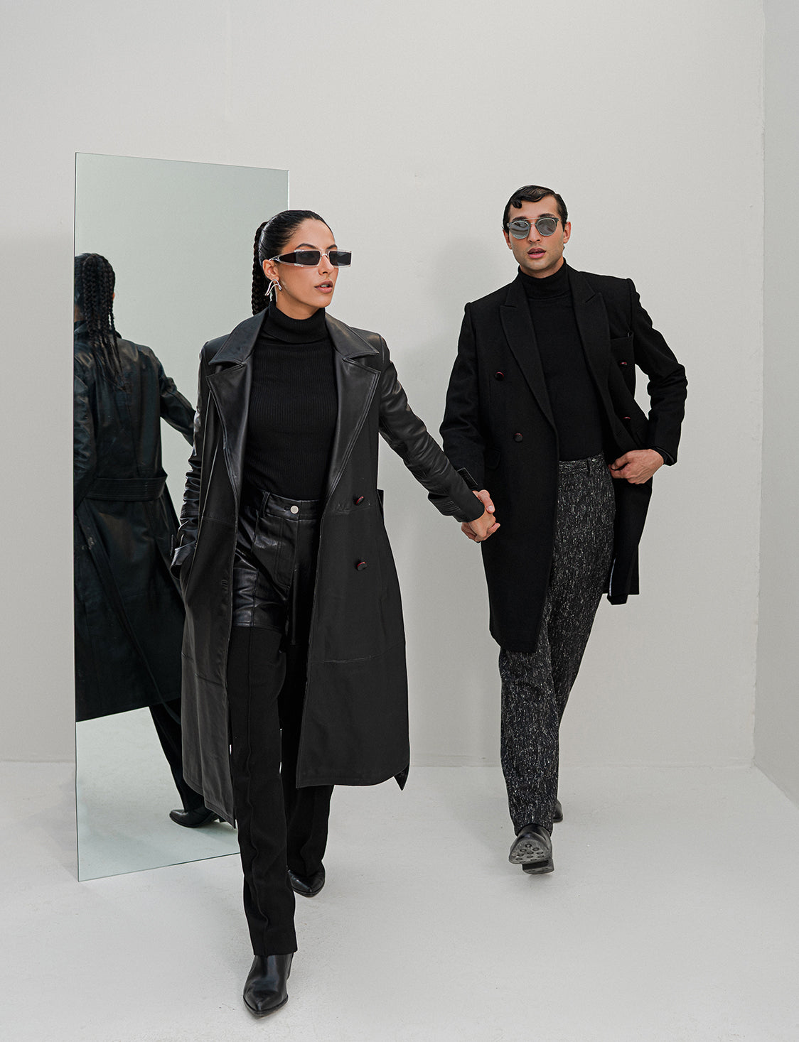 Chaos - Rive - Black Long Leather Coat