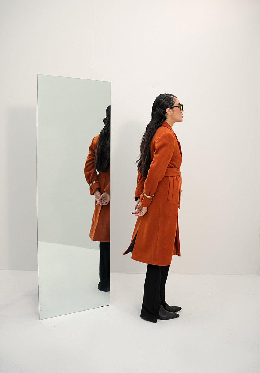 Chaos - Tumult - Saddle Brown Long Overcoat Women