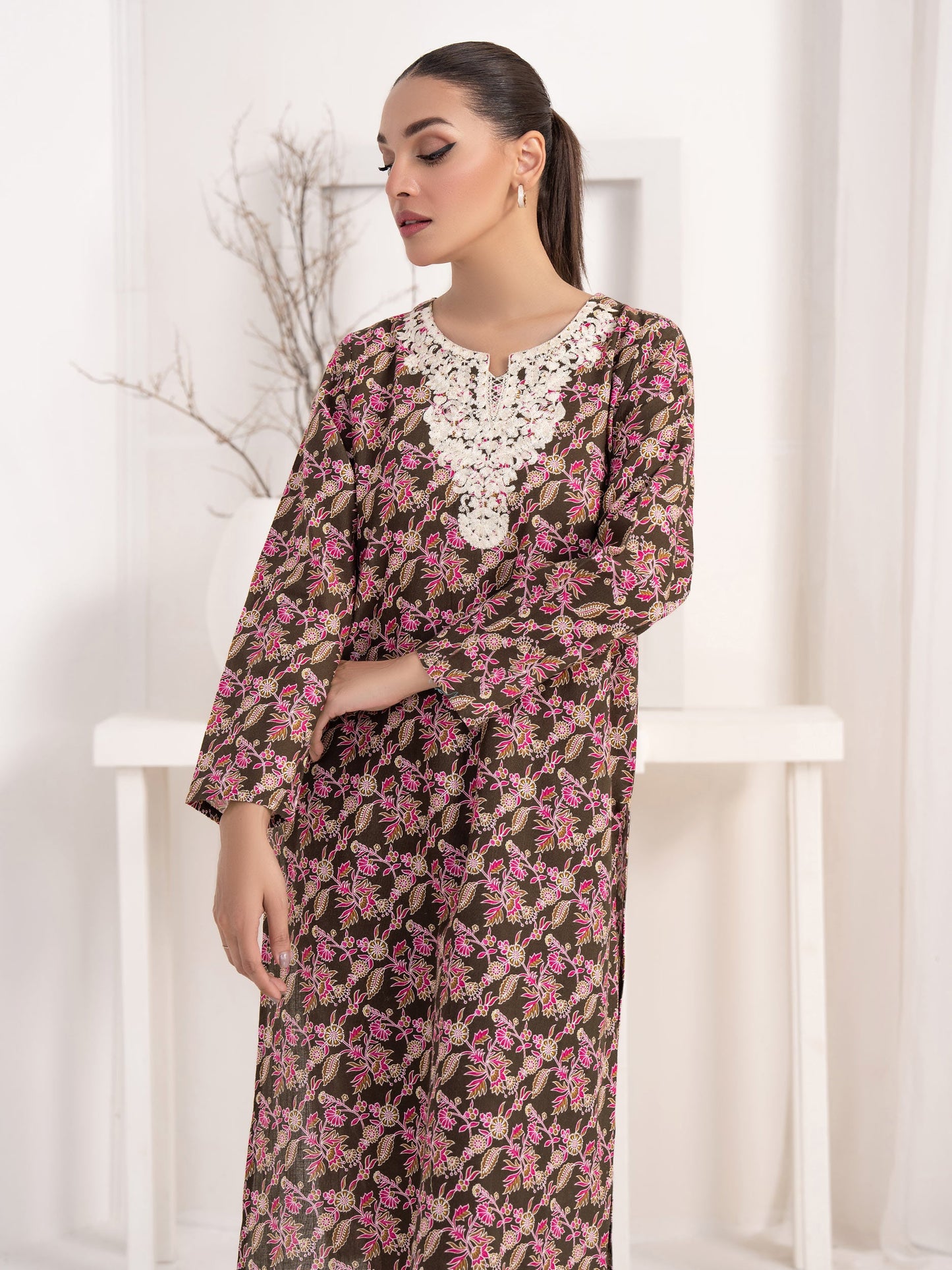 2 Piece Khaddar Suit-Embroidered(Unstitched)