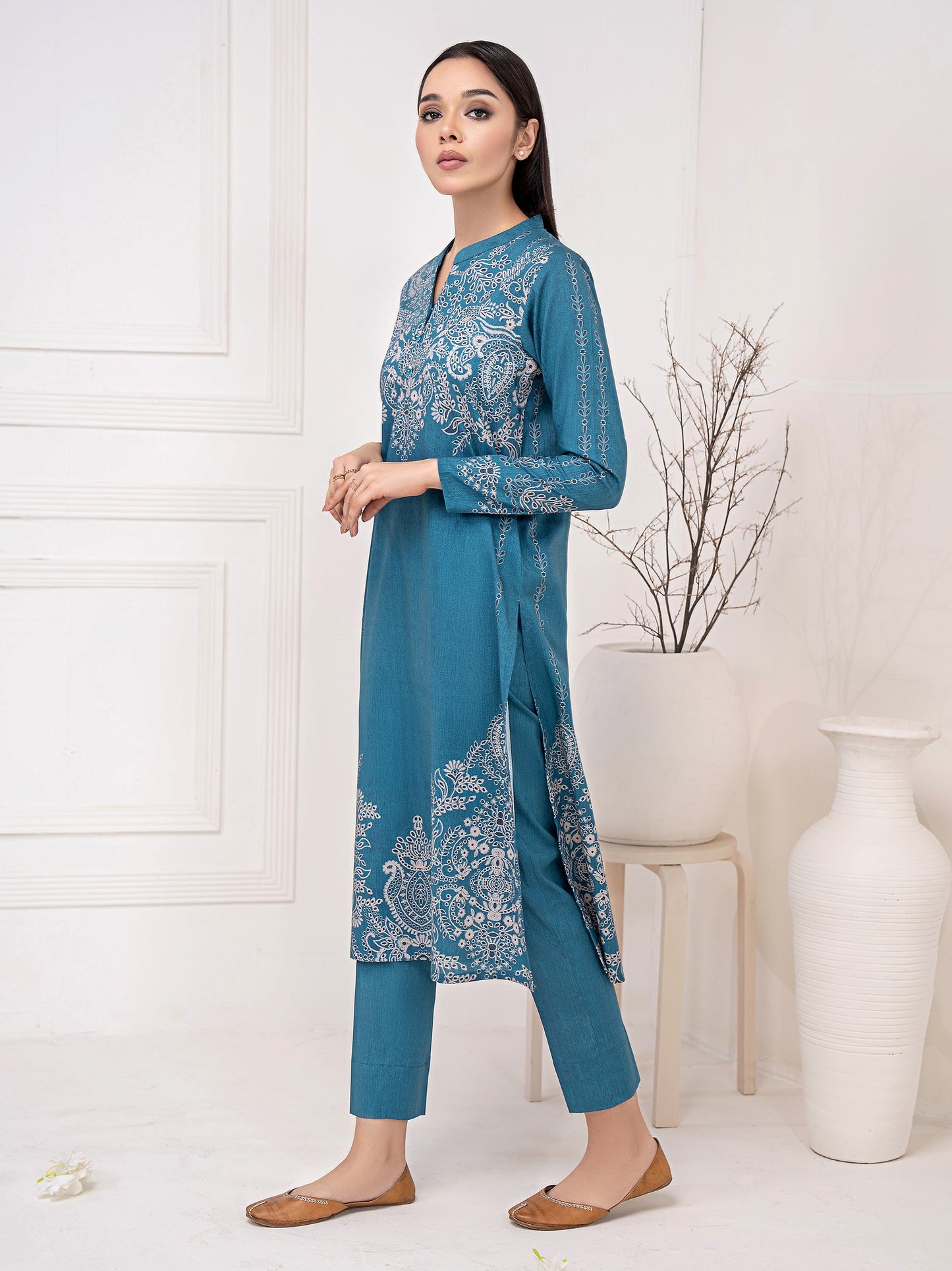 2 Piece Cotton Suit-Printed(Unstitched)