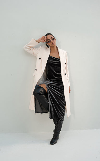 Chaos - Trouble - White Wool Coat Women