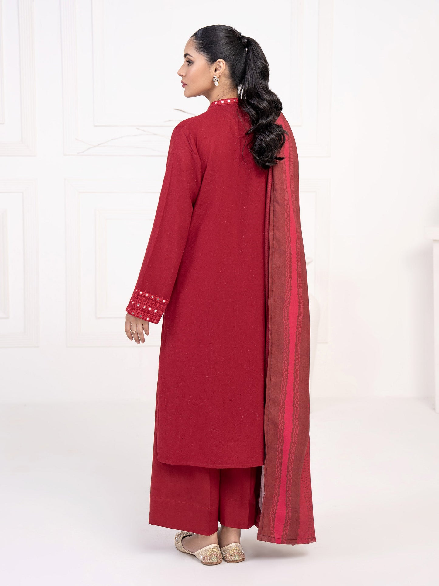 2 Piece Karandi Suit-Embroidered(Unstitched)