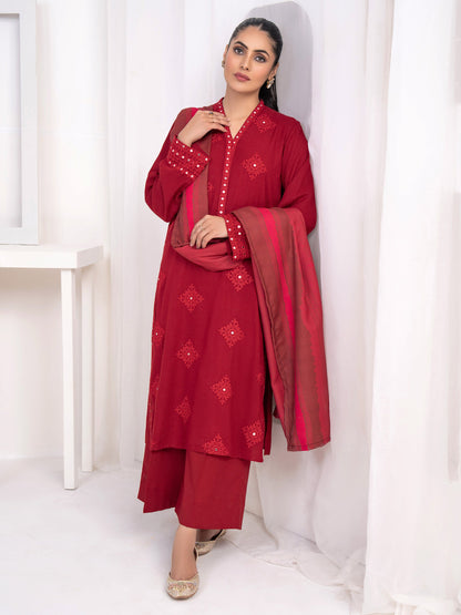 2 Piece Karandi Suit-Embroidered(Unstitched)