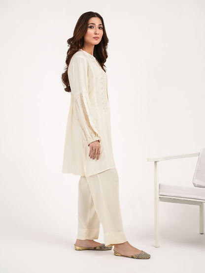 2 Piece Viscose Suit-Embroidered(Pret)