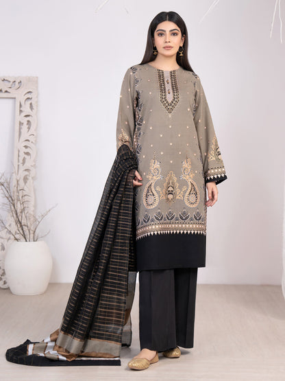 2 Piece Khaddar Suit-Paste Print(Unstitched)