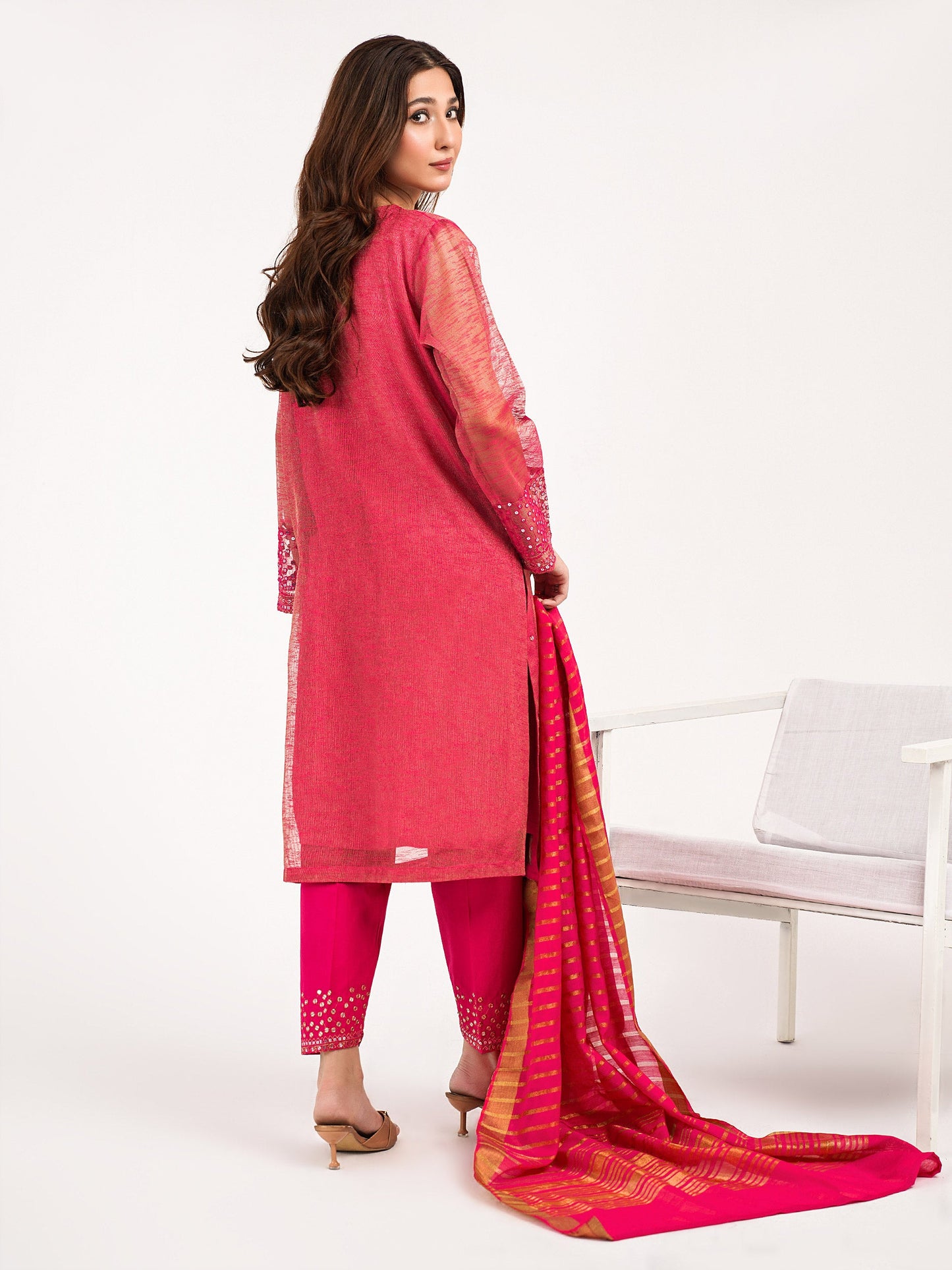 3 Piece Zarri Net Suit-Embroidered (Pret)