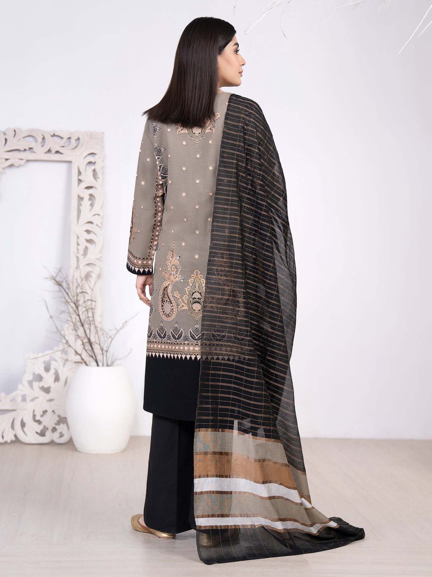 2 Piece Khaddar Suit-Paste Print(Unstitched)