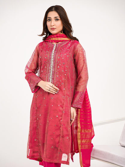 3 Piece Zarri Net Suit-Embroidered (Pret)