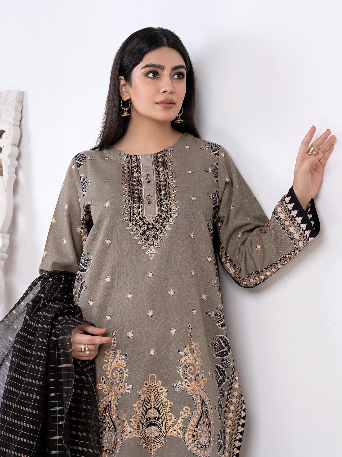 2 Piece Khaddar Suit-Paste Print(Unstitched)