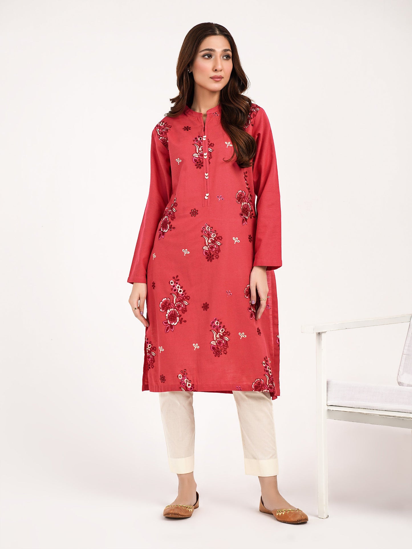 Limelight - Khaddar shirt-Embroidered(Pret)