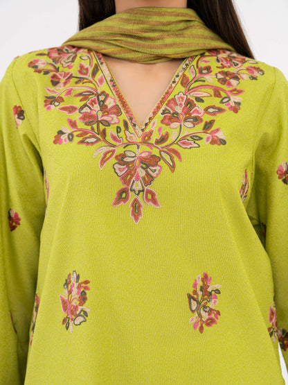 2 Piece Karandi Suit-Embroidered (Pret)