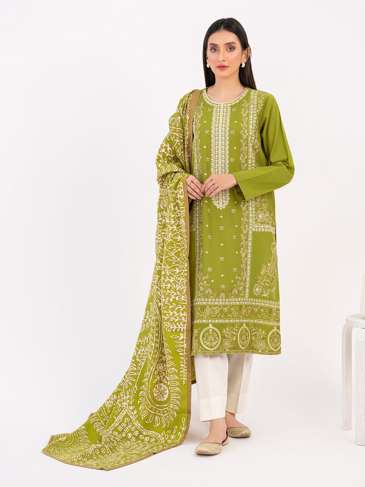 2 Piece Khaddar Suit-Embroidered (Pret)