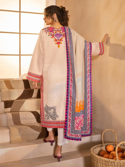 3 Piece Printed Khaddar Suit